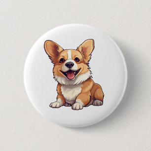 Bóton Redondo 5.08cm Ilustração de cachorro de desenho animado