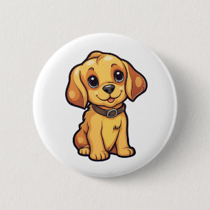 Bóton Redondo 5.08cm Ilustração de cão de desenho animado