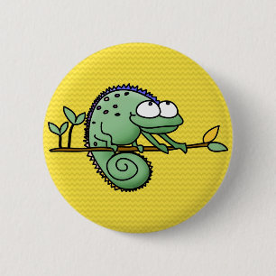 Bóton Redondo 5.08cm Ilustração de Cartoon Lizard Funny