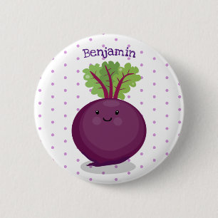 Bóton Redondo 5.08cm Ilustração de desenho animado da cozinha da raíz d