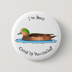 Bóton Redondo 5.08cm Ilustração de desenho animado de ave-wigeon americ