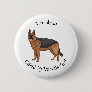 Bóton Redondo 5.08cm ilustração de desenho animado de cão german shephe