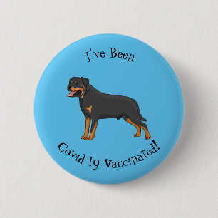 Bóton Redondo 5.08cm Ilustração de desenho animado de cão rottweiler
