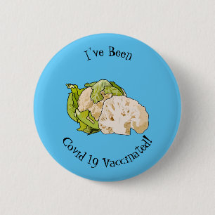 Bóton Redondo 5.08cm Ilustração de desenho animado de couve-flor