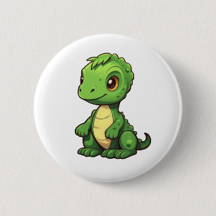 Bóton Redondo 5.08cm Ilustração de dinossauro de desenho animado