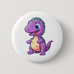 Bóton Redondo 5.08cm Ilustração de dinossauro de desenho animado