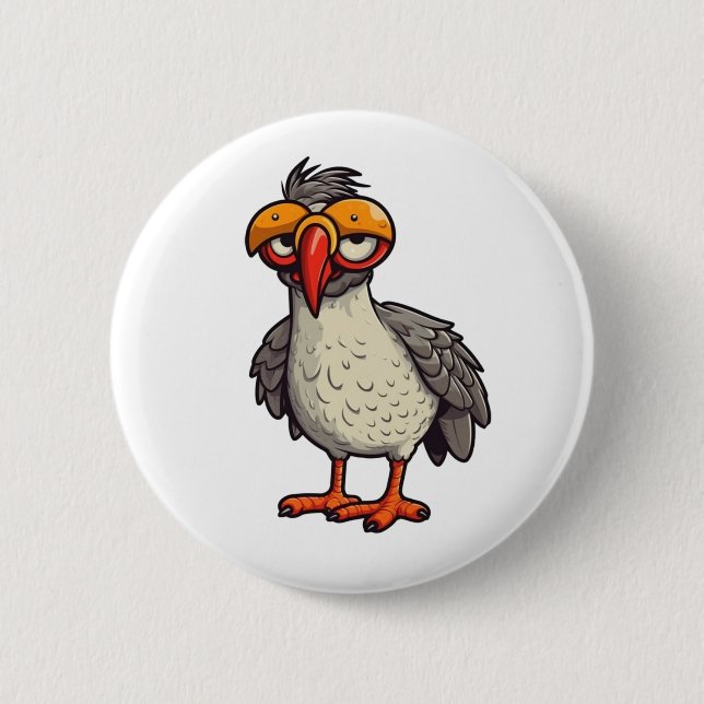 Bóton Redondo 5.08cm Ilustração de frango de desenho animado (Frente)