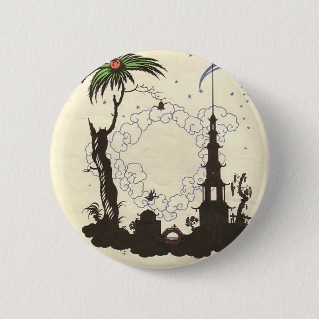 Bóton Redondo 5.08cm Ilustração de Heorhiy Narbut- 'a Nightingale (Frente)