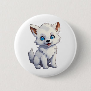 Bóton Redondo 5.08cm Ilustração de lobo de desenho animado