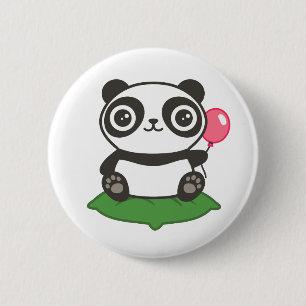 Bóton Redondo 5.08cm Ilustração de Panda Bonita