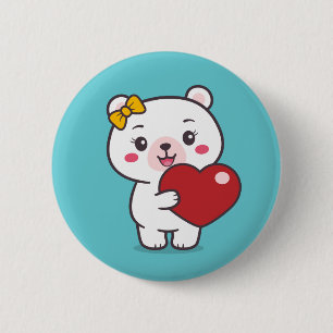Bóton Redondo 5.08cm Ilustração do Urso de Teddy