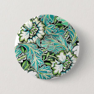 Bóton Redondo 5.08cm Ilustração floral art nouveau william morris