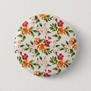 Bóton Redondo 5.08cm Ilustração floral chique feminino da aguarela do