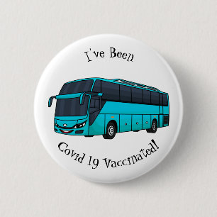 Bóton Redondo 5.08cm Ilustração moderna do desenho animado do ônibus de