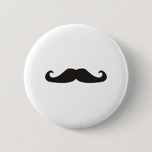 Bóton Redondo 5.08cm Ilustração retro dos bigodes do gentelman