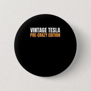 Bóton Redondo 5.08cm Ímã ou Adesivo Tesla Vintage - Edição Pré-louca