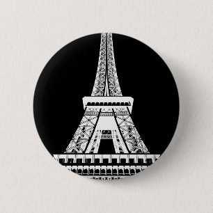 Bóton Redondo 5.08cm Imagem Branca em Torre Eiffel