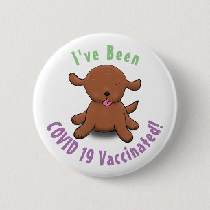 Bóton Redondo 5.08cm Imagem de desenho animado de cachorro feliz e boni