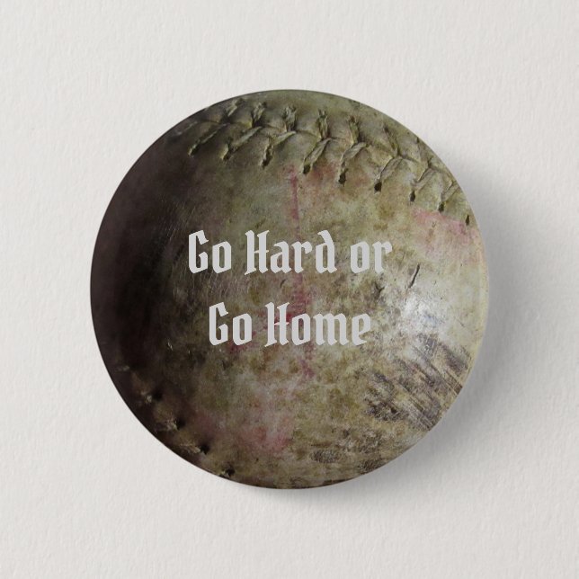 Bóton Redondo 5.08cm Imagem de Softbol Branco (Frente)