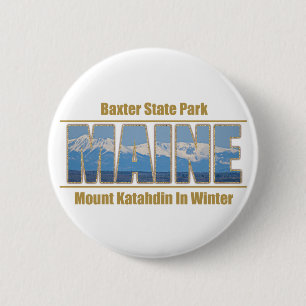 Bóton Redondo 5.08cm Imagem de texto MAINE - Monte Katahdin
