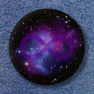 Bóton Redondo 5.08cm Imagem Espacial Roxa