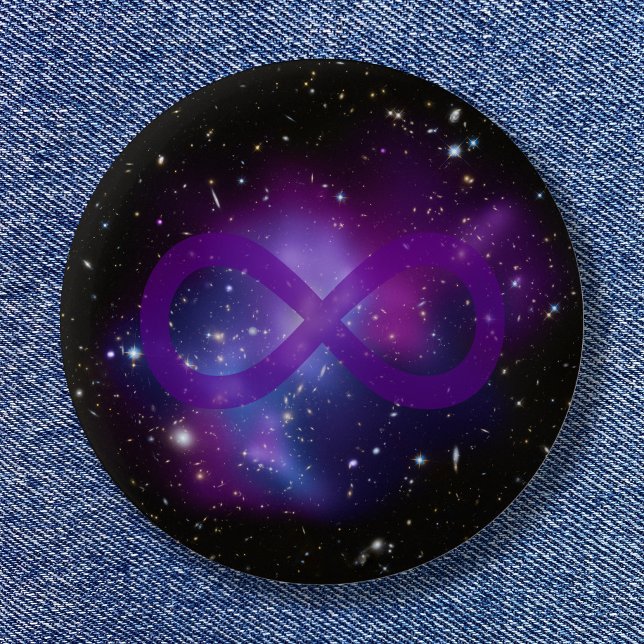 Bóton Redondo 5.08cm Imagem Espacial Roxa (Purple Space Image Button)