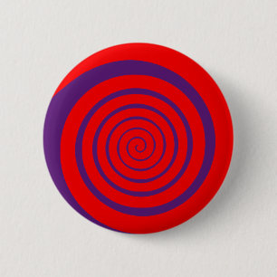 Bóton Redondo 5.08cm imagem espiral hipnótica vermelha