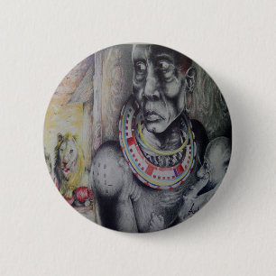 Bóton Redondo 5.08cm Imagem incrível do designer Queniano Masai Tribe