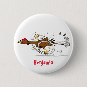 Bóton Redondo 5.08cm Imagem legal de desenho animado de frango engraça