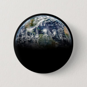 Bóton Redondo 5.08cm Imagem Mosaica Do Planeta Terra Com 3 Furacões