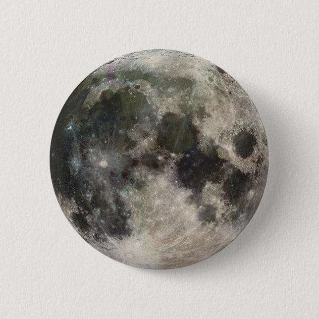Bóton Redondo 5.08cm Imagem vívida da Lua (Frente)