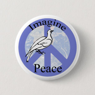 Bóton Redondo 5.08cm Imagine a paz