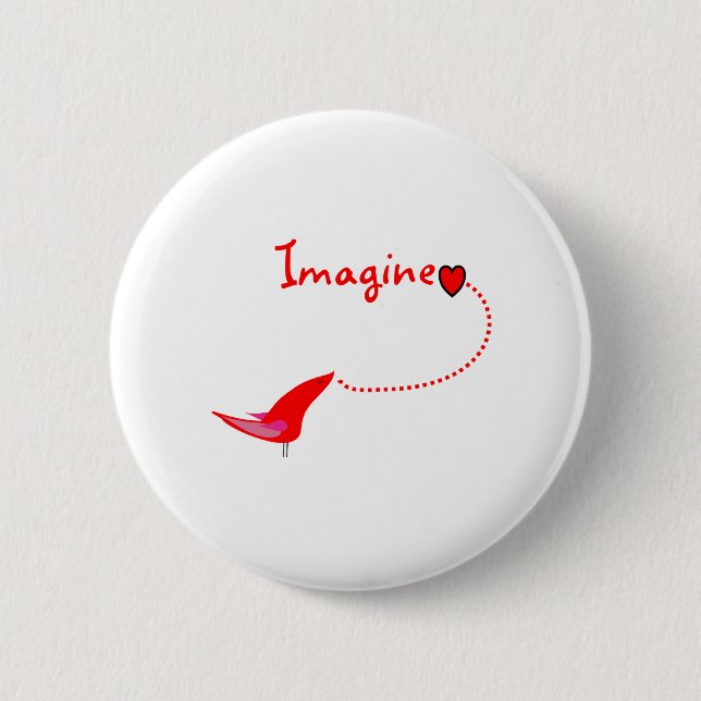 Bóton Redondo 5.08cm "Imagine" — John Gifts (Frente)