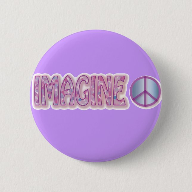 Bóton Redondo 5.08cm imagine o botão da paz (Frente)