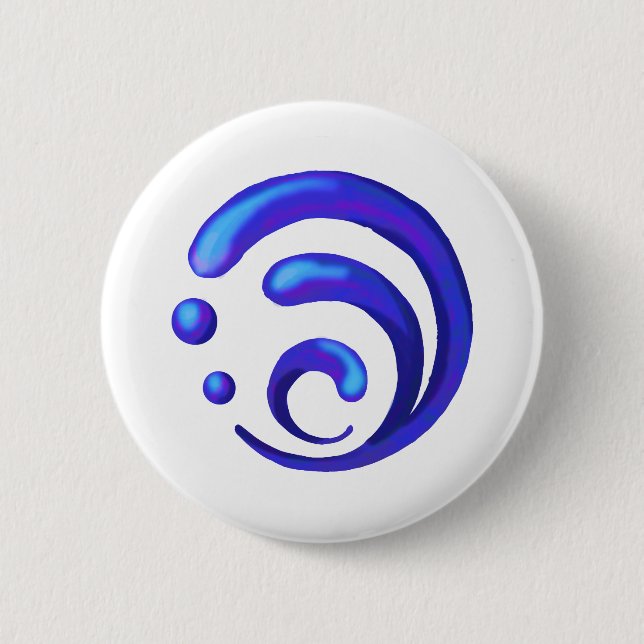 Bóton Redondo 5.08cm Impacto de Genshin - Hidrografia (Frente)