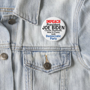 Bóton Redondo 5.08cm Impeach Democrata Presidente Biden Infit