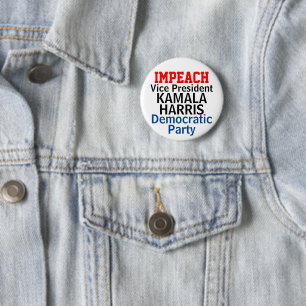 Bóton Redondo 5.08cm Impeach Kamala Harris Partido Democrático