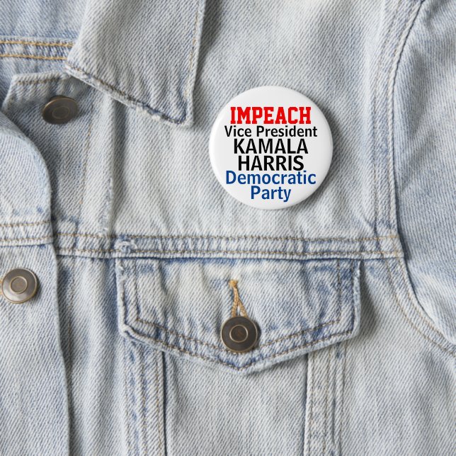 Bóton Redondo 5.08cm Impeachment de Kamala Harris Partido Democrata (In Situ)