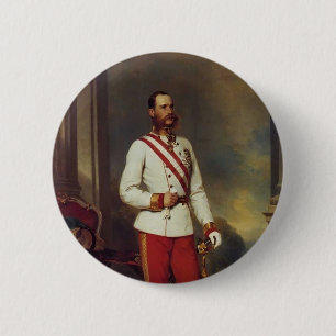 Bóton Redondo 5.08cm Imperador do Winterhalter-Austríaco de Franz &