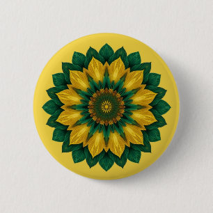 Bóton Redondo 5.08cm Imperial Solar Flower Mandala Luxury Keychain 