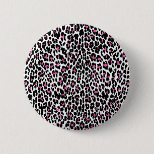 Bóton Redondo 5.08cm impressão-leopardo rosa