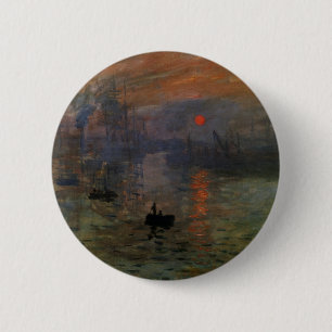 Bóton Redondo 5.08cm Impression Sunrise de Claude Monet, Arte Antigo