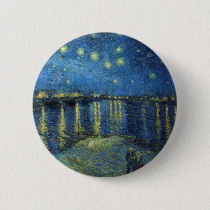 Bóton Redondo 5.08cm Impressionismo Vincent Van Gogh Starry Night