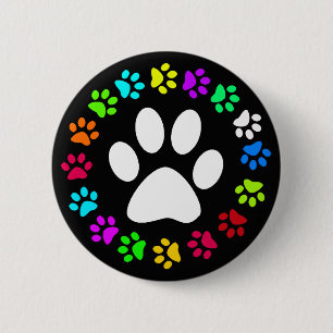 BÓTON REDONDO 5.08CM IMPRESSÕES COLORIDOS DA PATA