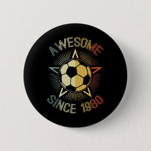 Bóton Redondo 5.08cm Incrível Desde 1980 Aniversário de Futebol Retro T