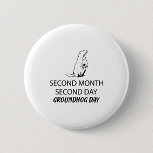 Bóton Redondo 5.08cm Incrível E Divertido Feliz Dia Do Groundhog Para H