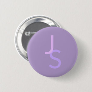 Bóton Redondo 5.08cm Iniciais Sobrepostas Modernas Monogramadas   Roxo