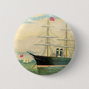 Bóton Redondo 5.08cm Inman Steamship Company