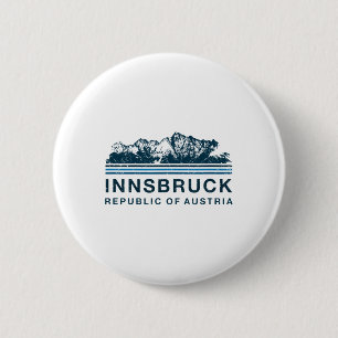 Bóton Redondo 5.08cm Innsbruck Austria Monta O Esqui Austríaco Vintag