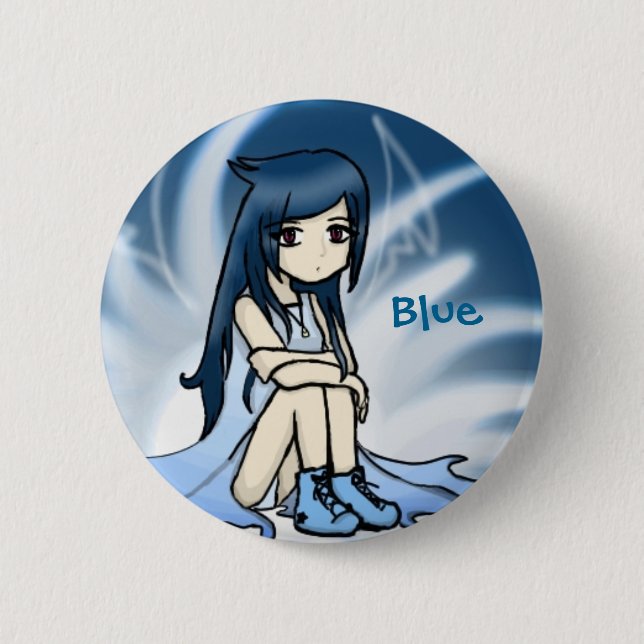 Bóton Redondo 5.08cm Inocência azul (Frente)